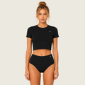 Self Love Crop Lounge Set – Black