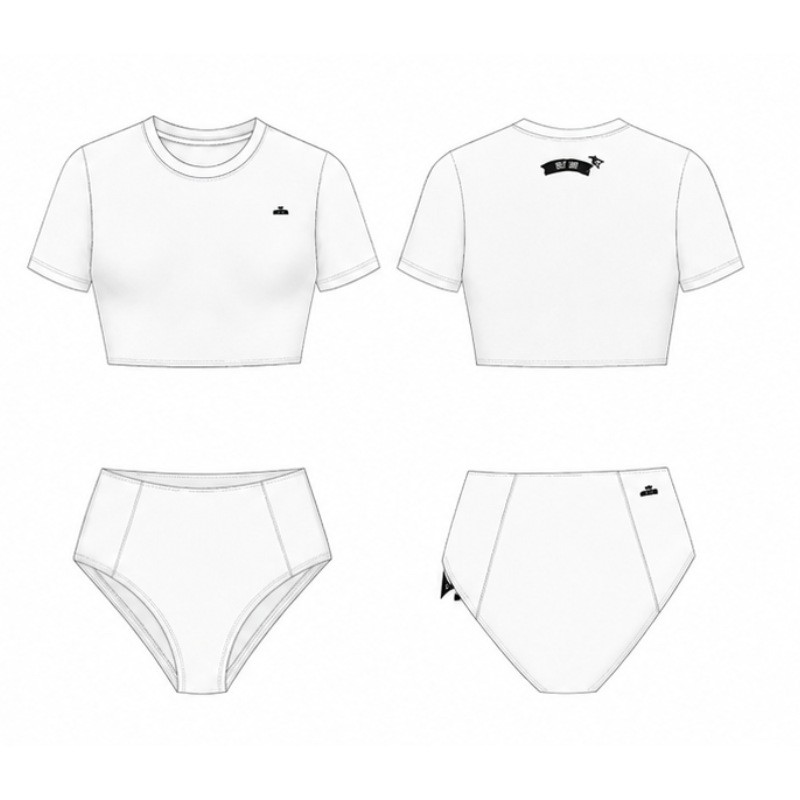 Self Love Crop Lounge Set – White